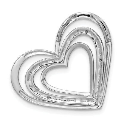 Sterlingsilber Rhodiniert Diamant Dreifach Herz Anhänger