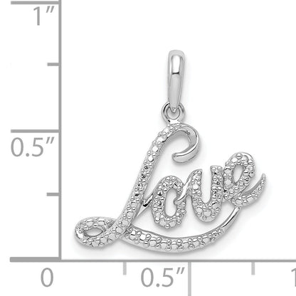 Sterlingsilber Rhodiniert Diamant Liebe Anhänger