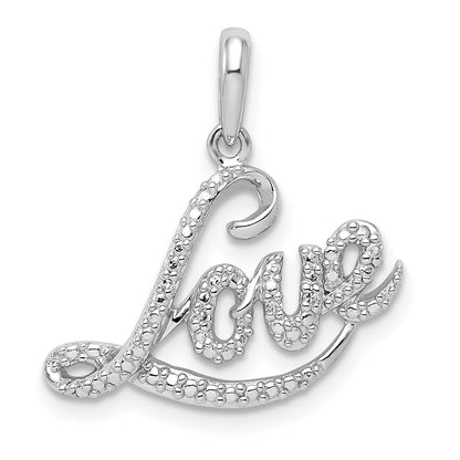 Sterlingsilber Rhodiniert Diamant Liebe Anhänger