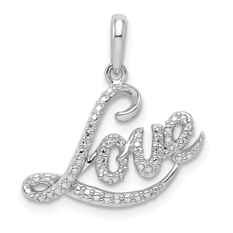 Sterlingsilber Rhodiniert Diamant Liebe Anhänger