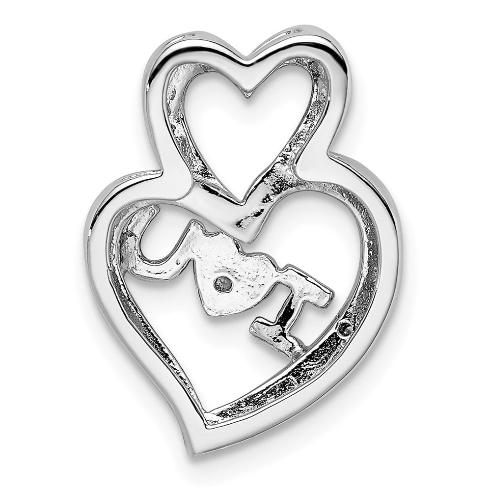 Sterlingsilber Rhodium Diamant.s Rose Vergoldet I Herz U Anhänger