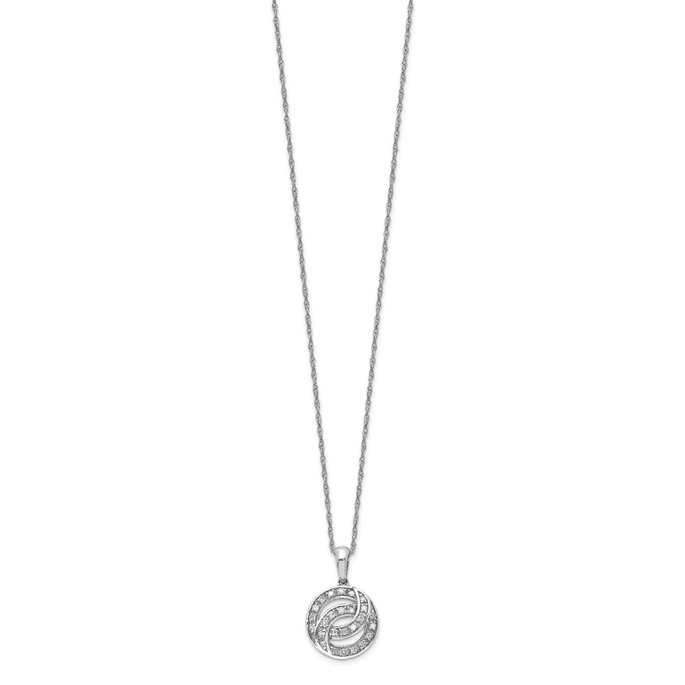 Sterlingsilber Rhodiniert Diamant Kreis Halskette