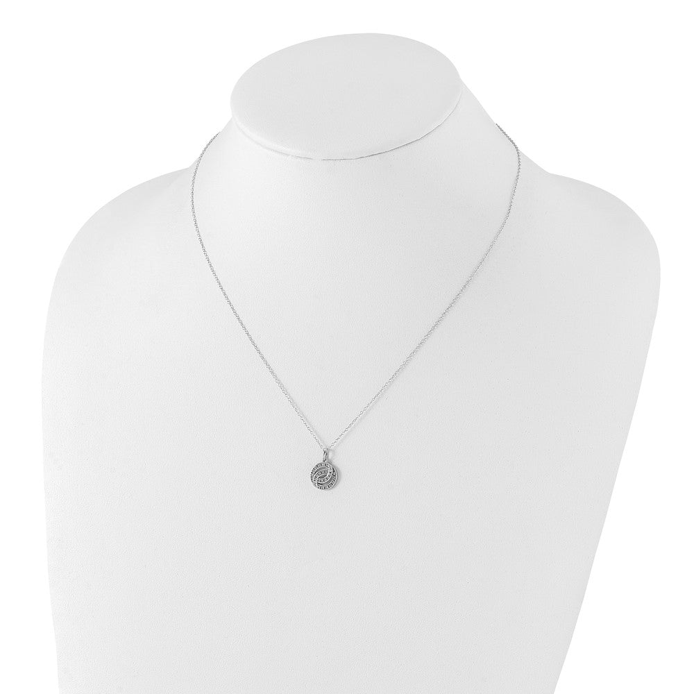 Sterlingsilber Rhodiniert Diamant Kreis Halskette