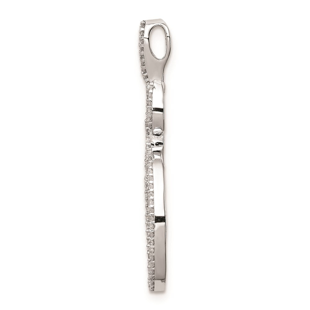 Sterlingsilber Rhodium Diamant. Oval Anhänger