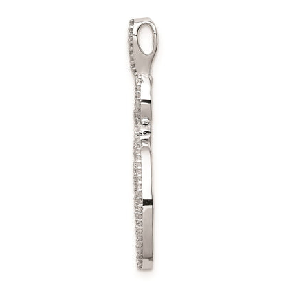 Sterlingsilber Rhodium Diamant. Oval Anhänger
