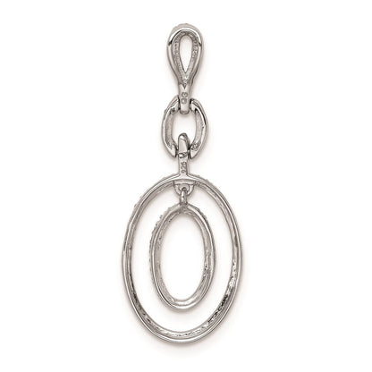 Sterlingsilber Rhodium Diamant. Oval Anhänger