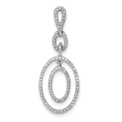 Sterlingsilber Rhodium Diamant. Oval Anhänger