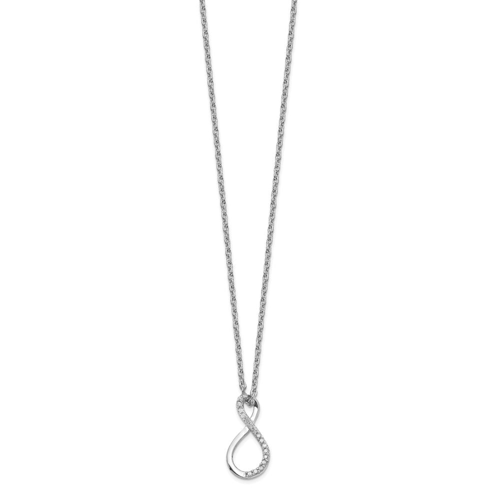Sterlingsilber Rhodiniert Diamant Akzente Unendlichkeit Halskette