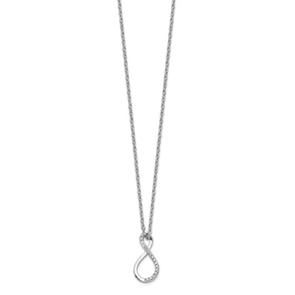 Sterlingsilber Rhodiniert Diamant Akzente Unendlichkeit Halskette