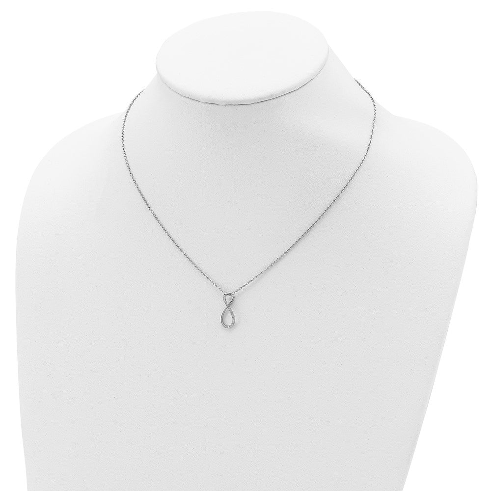Sterlingsilber Rhodiniert Diamant Akzente Unendlichkeit Halskette