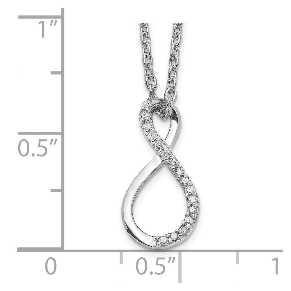 Sterlingsilber Rhodiniert Diamant Akzente Unendlichkeit Halskette