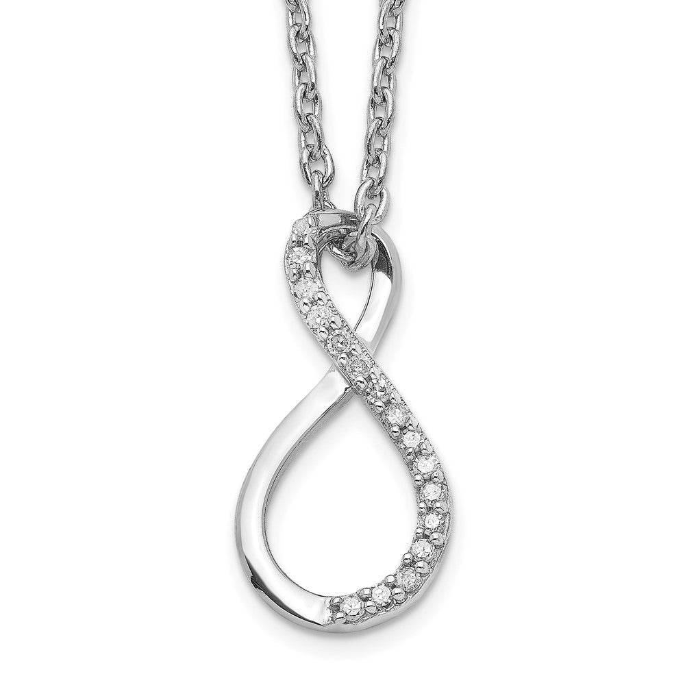 Sterlingsilber Rhodiniert Diamant Akzente Unendlichkeit Halskette