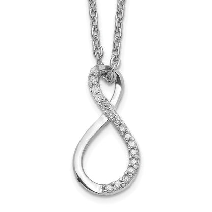 Sterlingsilber Rhodiniert Diamant Akzente Unendlichkeit Halskette
