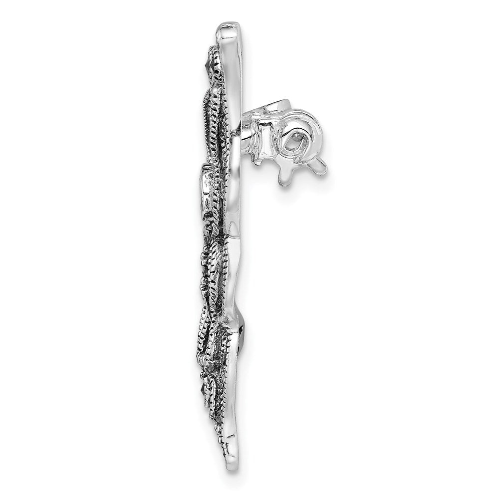 Sterlingsilber Rhodiniert Markasit Rot Zirkonia Schmetterling Brosche