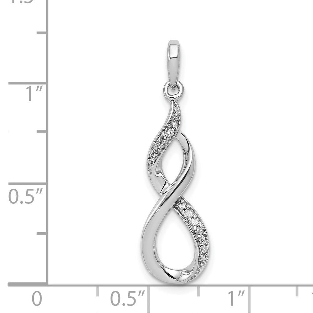 Sterlingsilber Rhodium Diamant. Figure 8 Anhänger