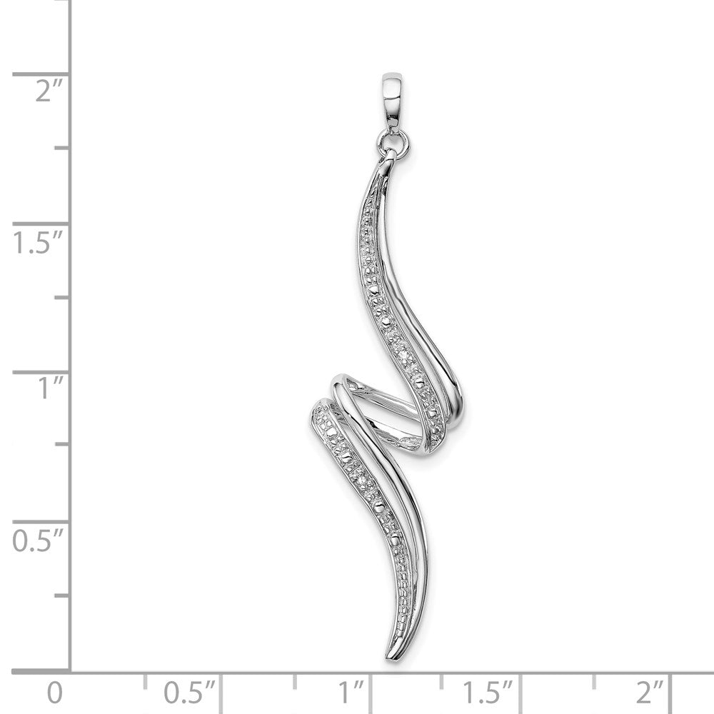 Sterlingsilber Rhodiniert Diamant Wirbel Anhänger