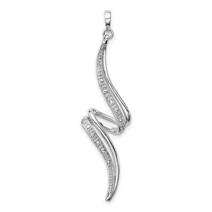Sterlingsilber Rhodiniert Diamant Wirbel Anhänger