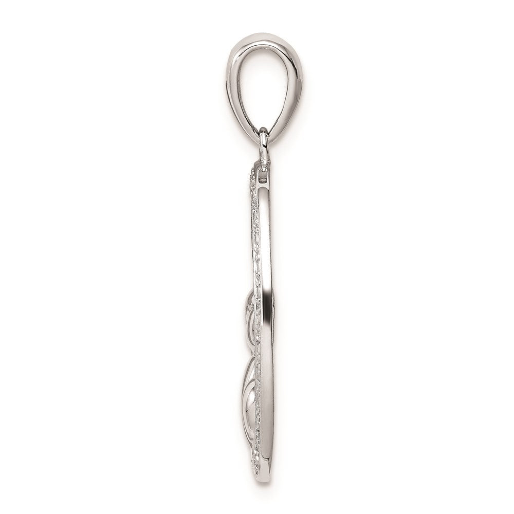 Sterlingsilber Rhodiniert Diamant Mutter und Kind Anhänger