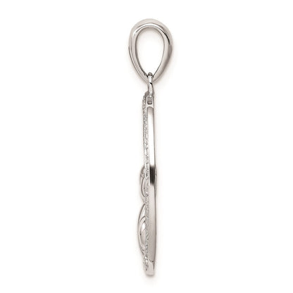 Sterlingsilber Rhodiniert Diamant Mutter und Kind Anhänger