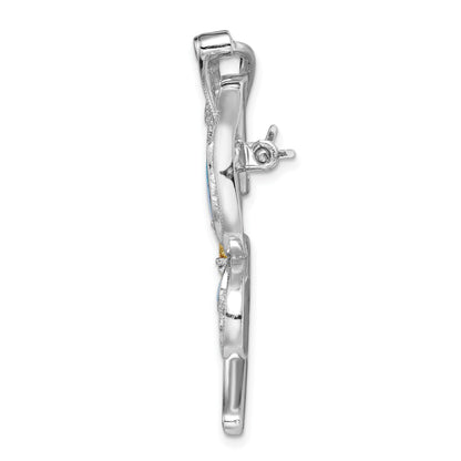 Sterlingsilber Rhodiniert Erzeugt Opal Zirkonia Schmetterling Brosche/chain Anhänger