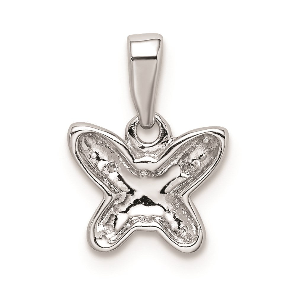 Sterlingsilber Rhodiniert Diamant Schmetterling Anhänger