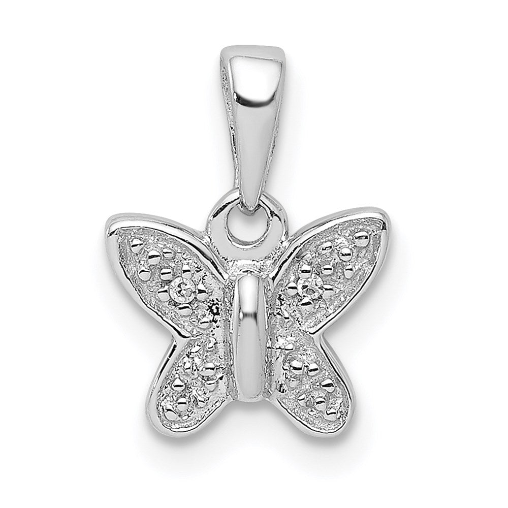 Sterlingsilber Rhodiniert Diamant Schmetterling Anhänger
