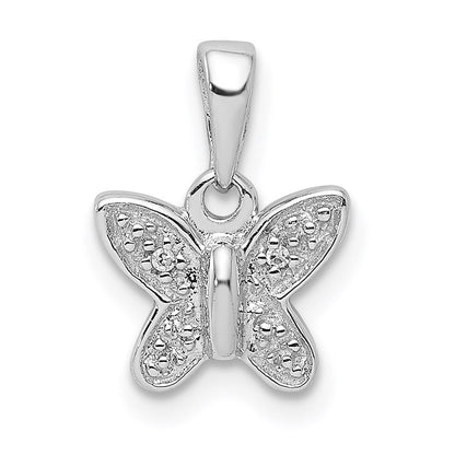 Sterlingsilber Rhodiniert Diamant Schmetterling Anhänger