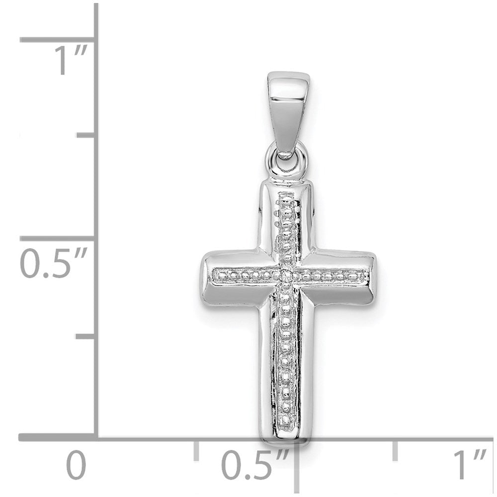 Sterlingsilber Rhodiniert Diamant Kreuz Anhänger
