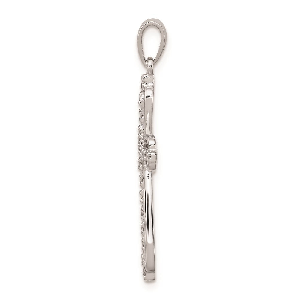 Sterlingsilber Rhodiniert Diamant Kreuz Anhänger
