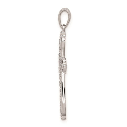 Sterlingsilber Rhodiniert Diamant Kreuz Anhänger