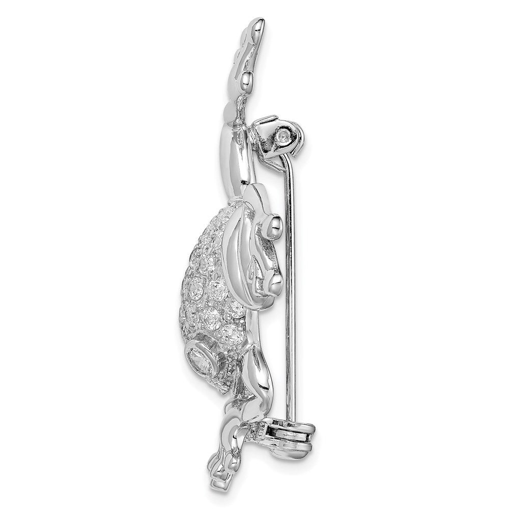 Sterlingsilber Rhodiniert Zirkonia Frosch Brosche