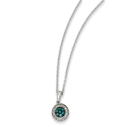 Sterlingsilber-Anhänger mit weißen und blauen Diamanten