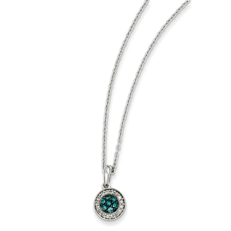 Sterlingsilber-Anhänger mit weißen und blauen Diamanten