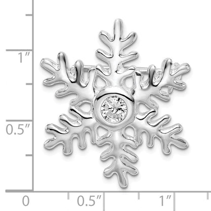 Sterlingsilber Rhodiniert Zirkonia Schneeflocke Brosche