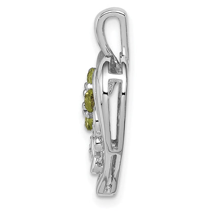 Sterlingsilber-Anhänger, rhodiniert, mit Amethyst, Peridot und Diamant