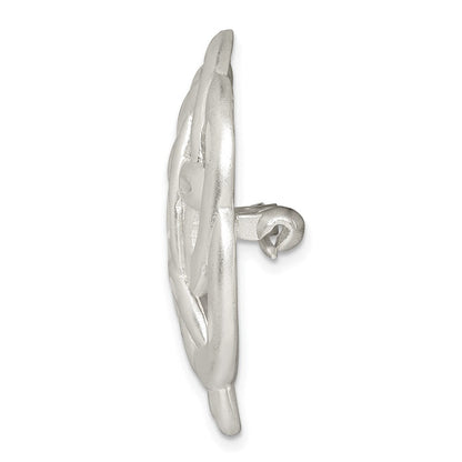 Sterlingsilber Satiniert Finish Diamantiert Keltisch Knoten Brosche