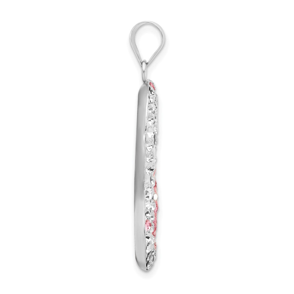 Sterlingsilber Rosa & Weiß Preciosa Kristall Herz Anhänger