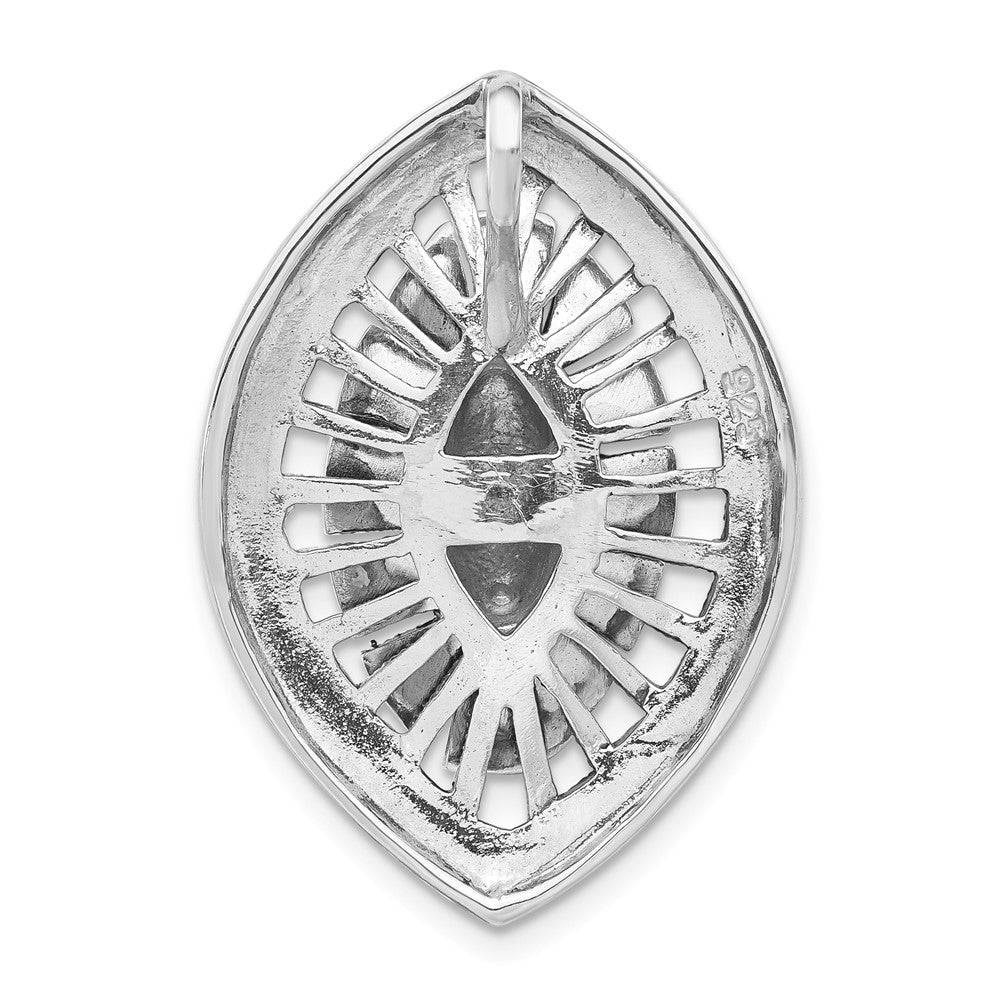Sterlingsilber Antikisiert Markasit Marquise Form Kette Anhänger