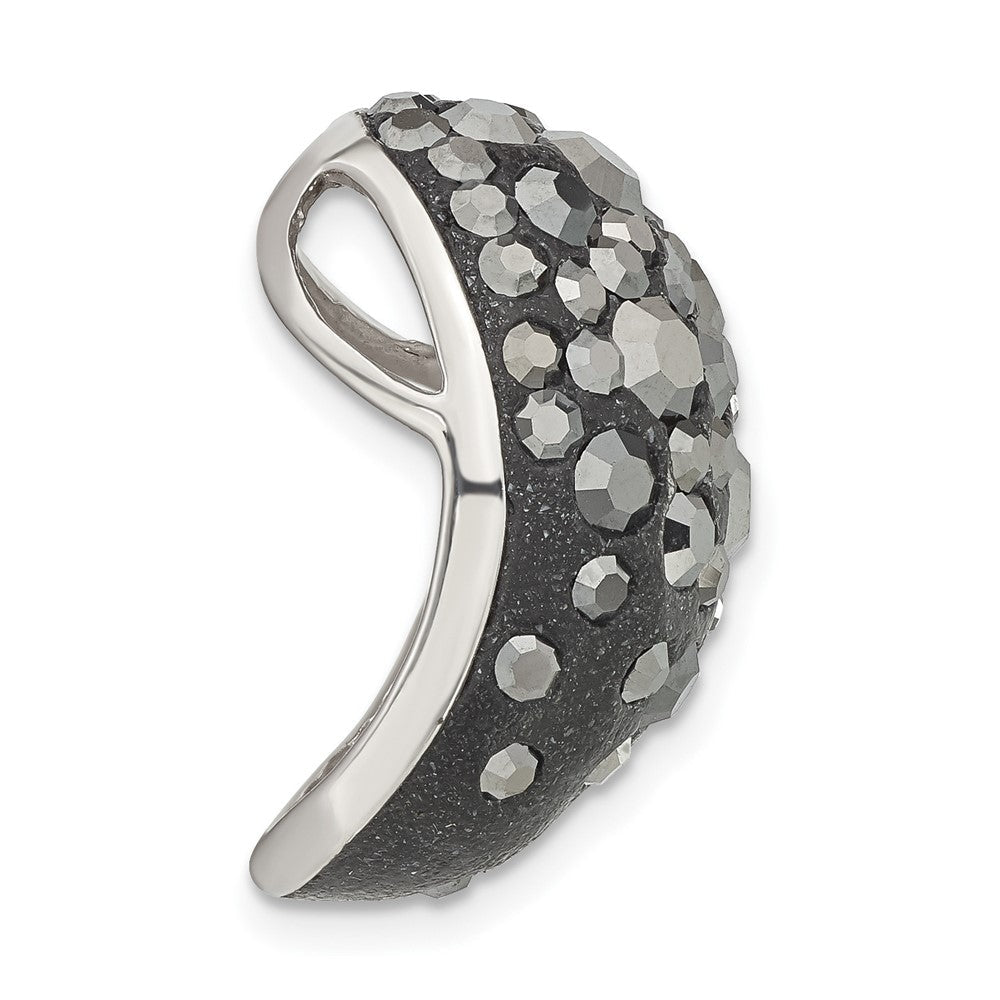Sterlingsilber Rhodium Schwarz Clay & Preciosa Kristall Kette Anhänger