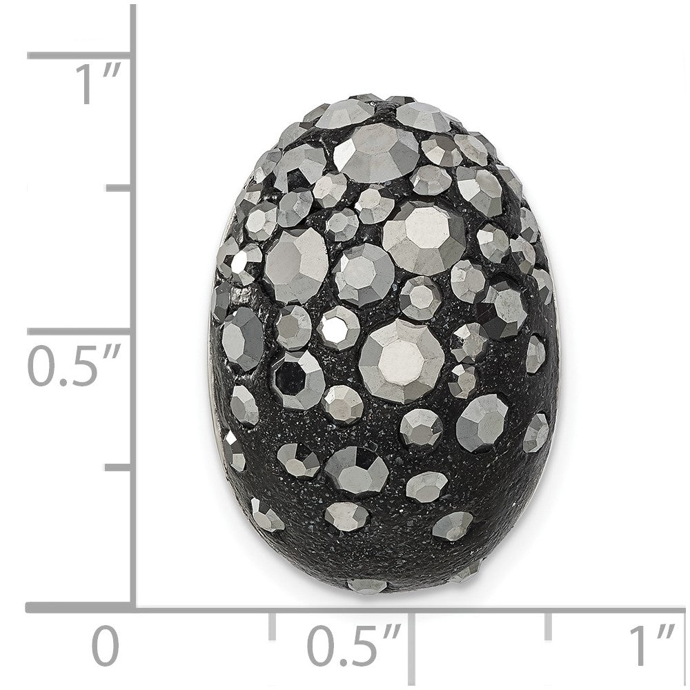 Sterlingsilber Rhodium Schwarz Clay & Preciosa Kristall Kette Anhänger