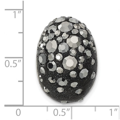 Sterlingsilber Rhodium Schwarz Clay & Preciosa Kristall Kette Anhänger
