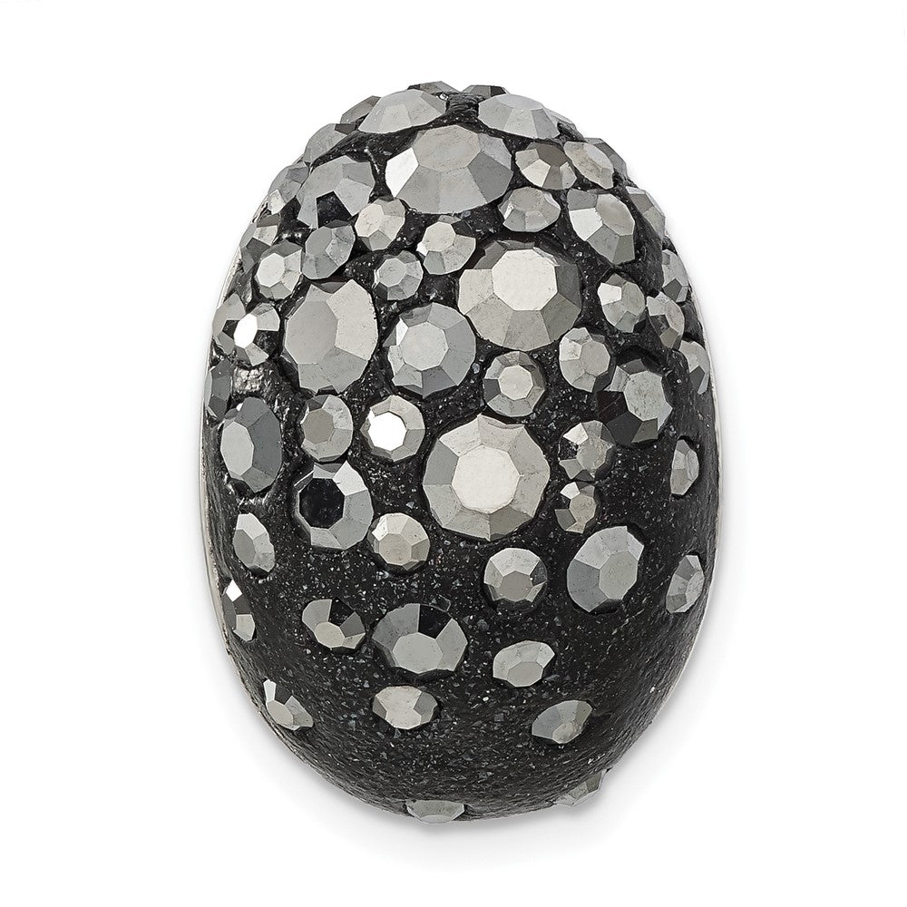 Sterlingsilber Rhodium Schwarz Clay & Preciosa Kristall Kette Anhänger
