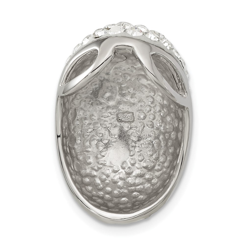 Sterlingsilber Rhodium Weiß Clay & Preciosa Kristall Kette Anhänger