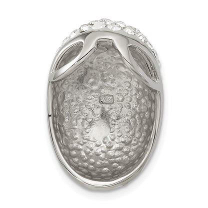 Sterlingsilber Rhodium Weiß Clay & Preciosa Kristall Kette Anhänger