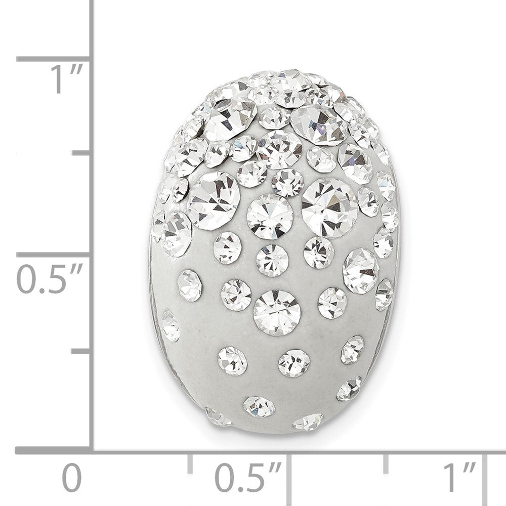 Sterlingsilber Rhodium Weiß Clay & Preciosa Kristall Kette Anhänger