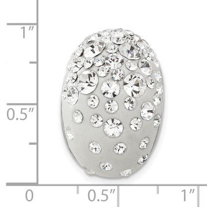 Sterlingsilber Rhodium Weiß Clay & Preciosa Kristall Kette Anhänger