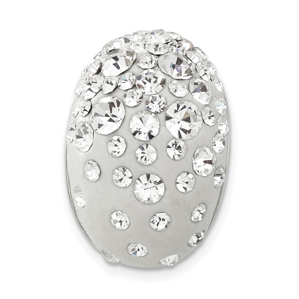 Sterlingsilber Rhodium Weiß Clay & Preciosa Kristall Kette Anhänger