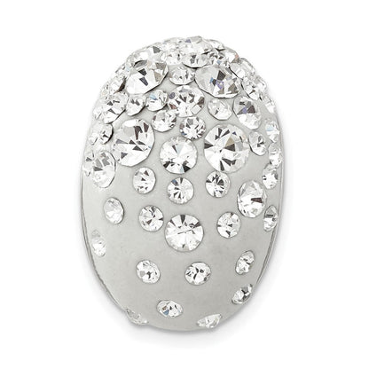 Sterlingsilber Rhodium Weiß Clay & Preciosa Kristall Kette Anhänger