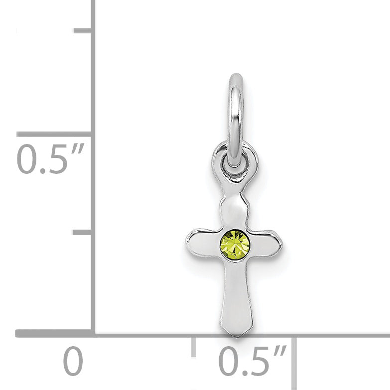 Sterlingsilber Rhodiniert Kind Aug Lt Grün Preciosca Kristall Kreuz Penda