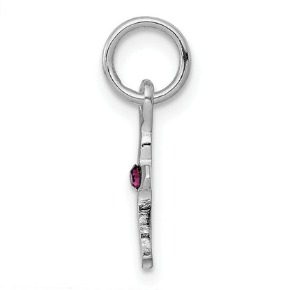 Sterlingsilber Rhodiniert Kind Feb Lila Preciosca Kristall Kreuz Anhänger